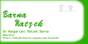 barna matzek business card